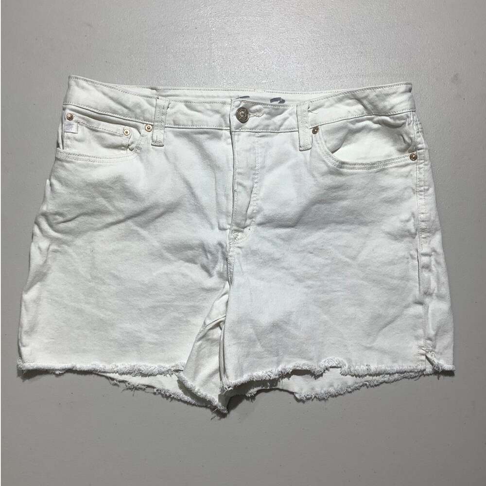 Seven7 Women's 14 White Weekend Denim Shorts Frayed Hem Casual